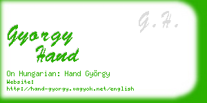 gyorgy hand business card